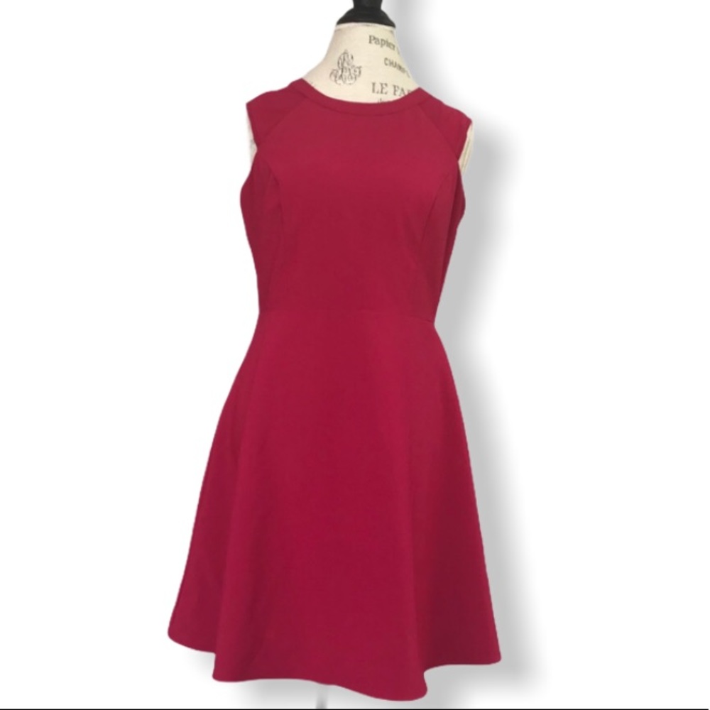 SMART SET Raspberry Pink Dress with Semi Sheer Cap Sleeve